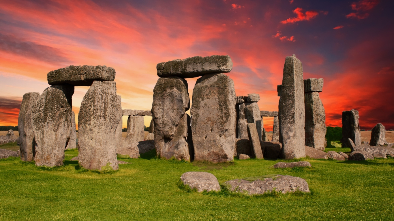 Copy of Stonehenge Red sky view